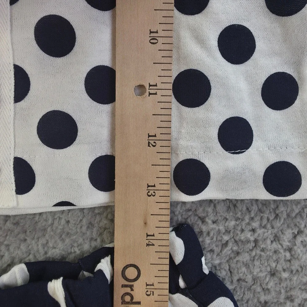 Vintage Fame Clothing Co Polka Dot Top and Shorts Set Navy White Kids 6X USA 90s
